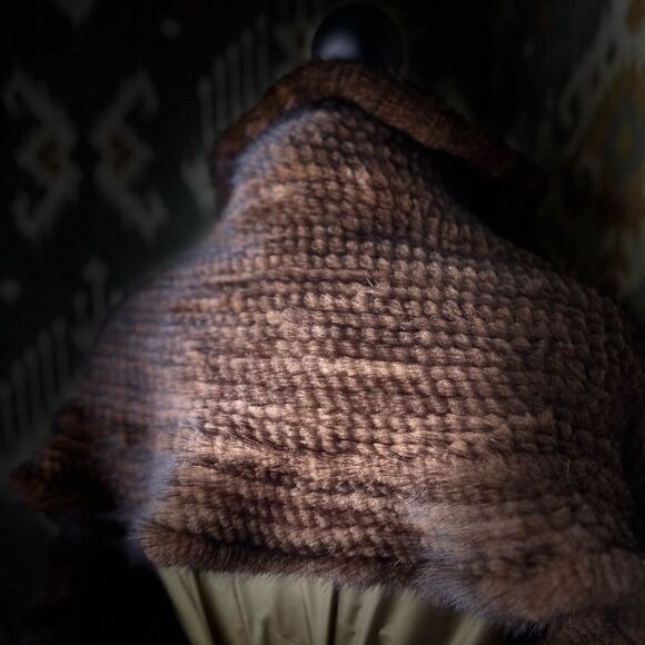 Unbranded Natural Brown Knitted Mink Stole Wrap Scarf - Picture 11 of 16